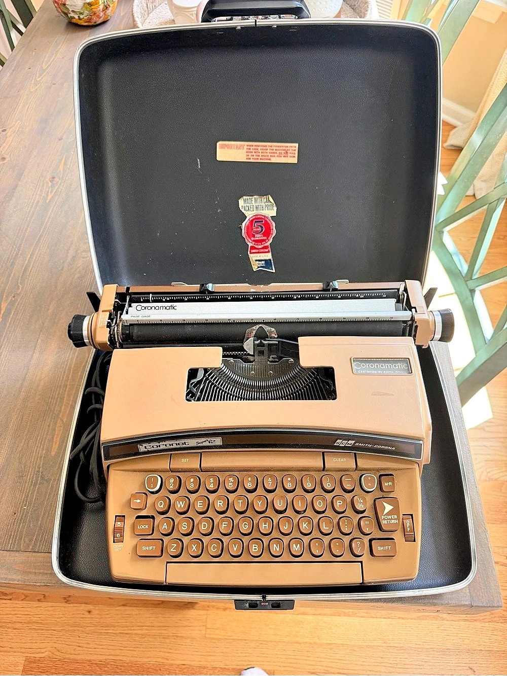 Smith Corona Coronamatic Super 12 Typewriter Brown & Black working order